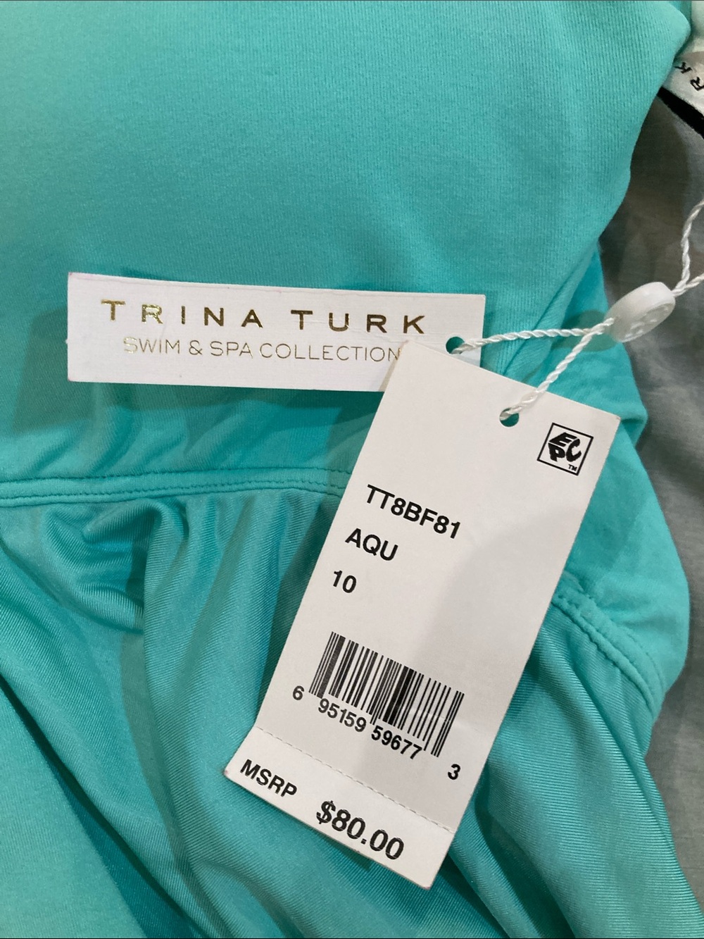 Trina Turk Aqua Swim Top - Bright Aqua